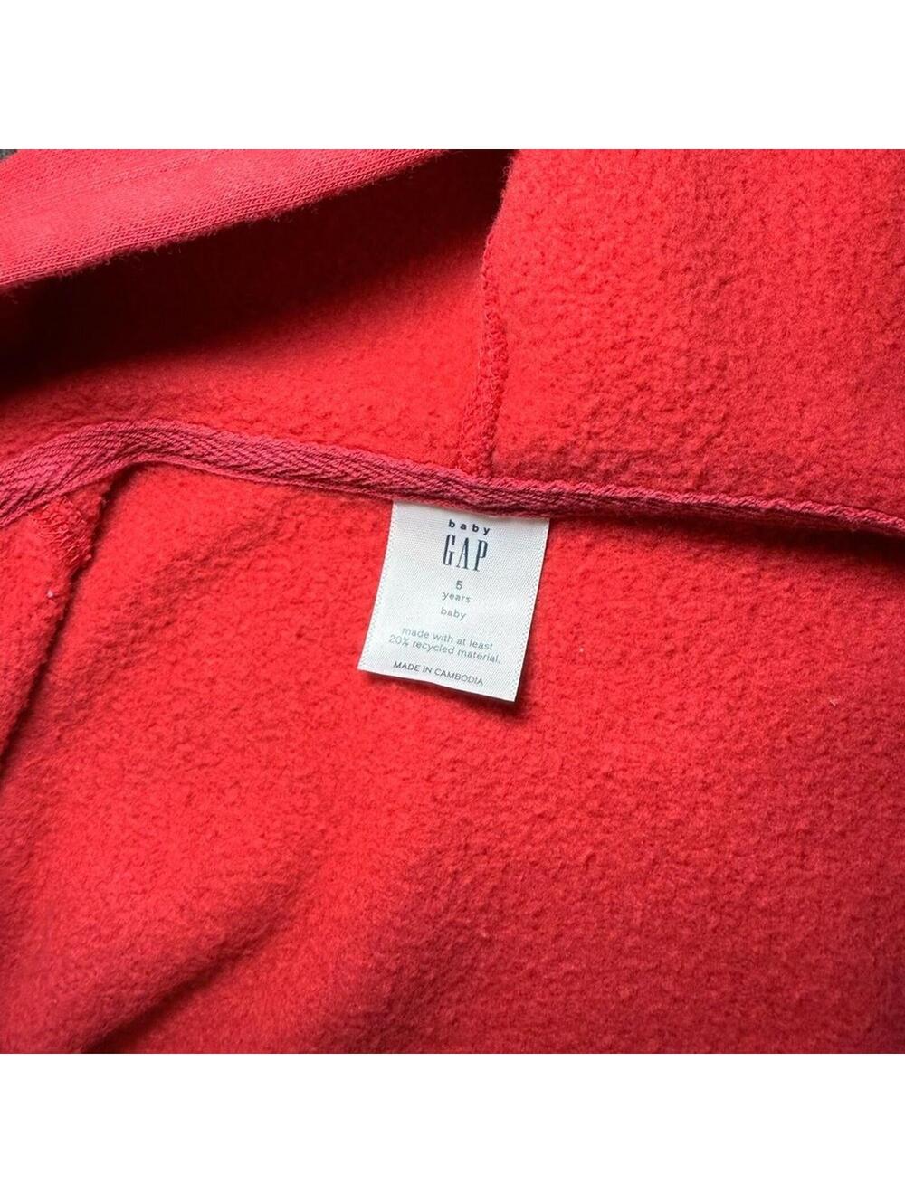 GAP Kids Bold Red Zip-Up Hoodie - Picture 4 of 5